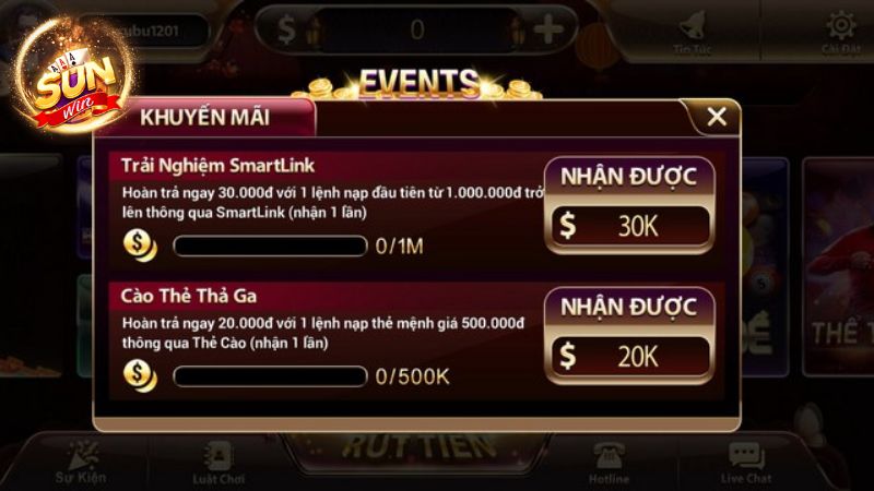 Những ưu đãi mà Sunwin đưa ra để tri ân người chơi